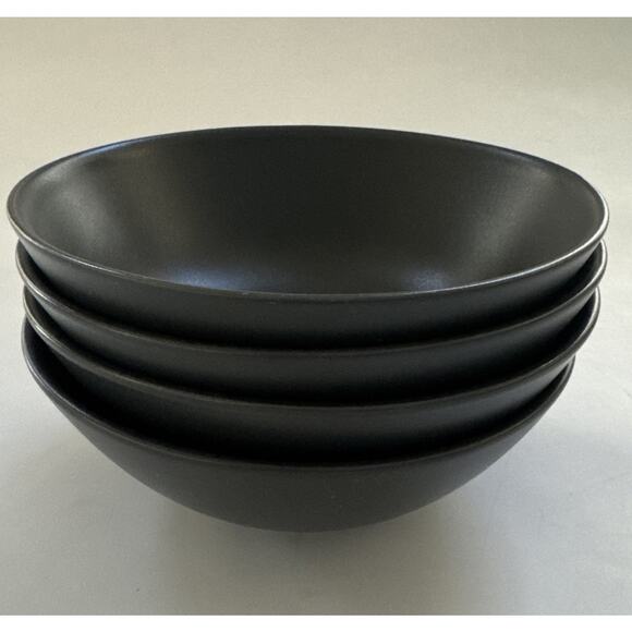 Set of 4 IKEA Cereal Bowls 12011-1 MATTE 6.5" Stoneware MCM Charcoal Gray Modern - Picture 1 of 8